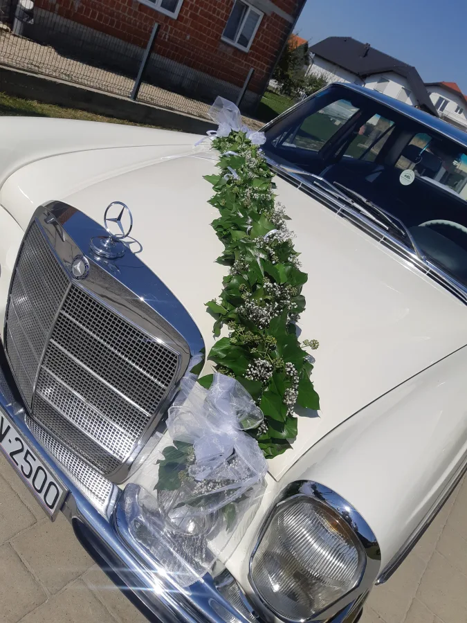 Dekoracija oldtimer auta za mladence.