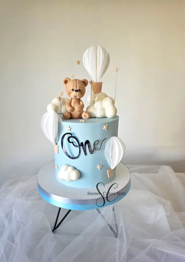 Plava torta s medvjedićem za prvi rođendan Sweet Cakes Split