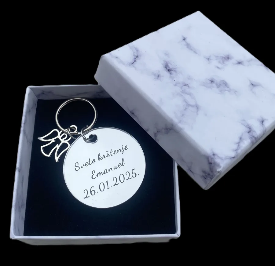 Zahvalnice za krštenje kao privjesak za ključ.