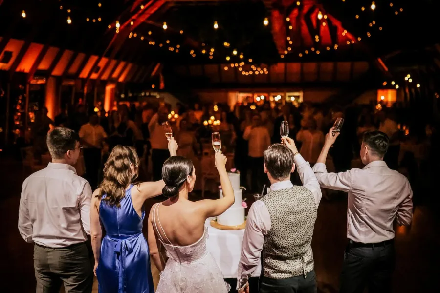 Zdravica na vjenčanju u sali.