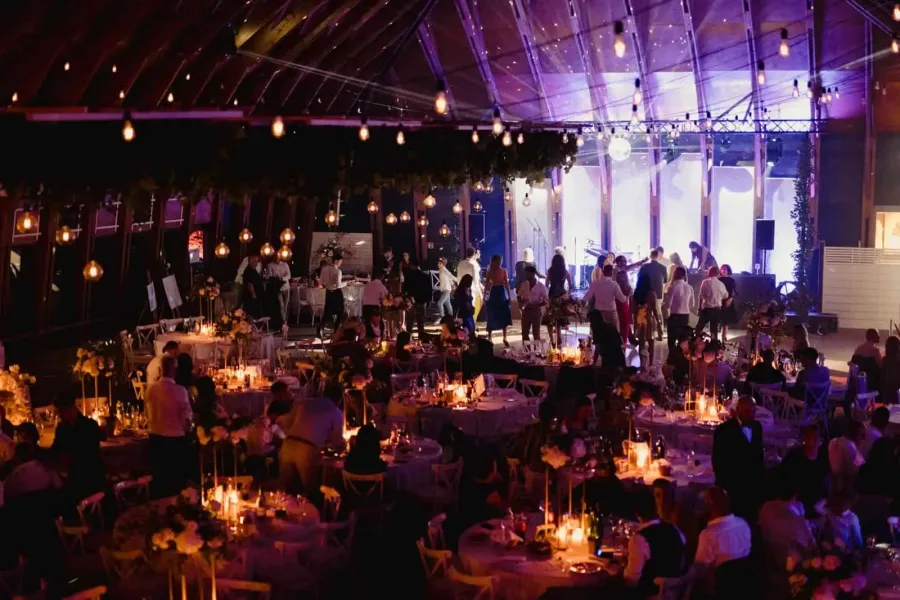 Gosti vjenčanja u sali i na plesnom podiju.