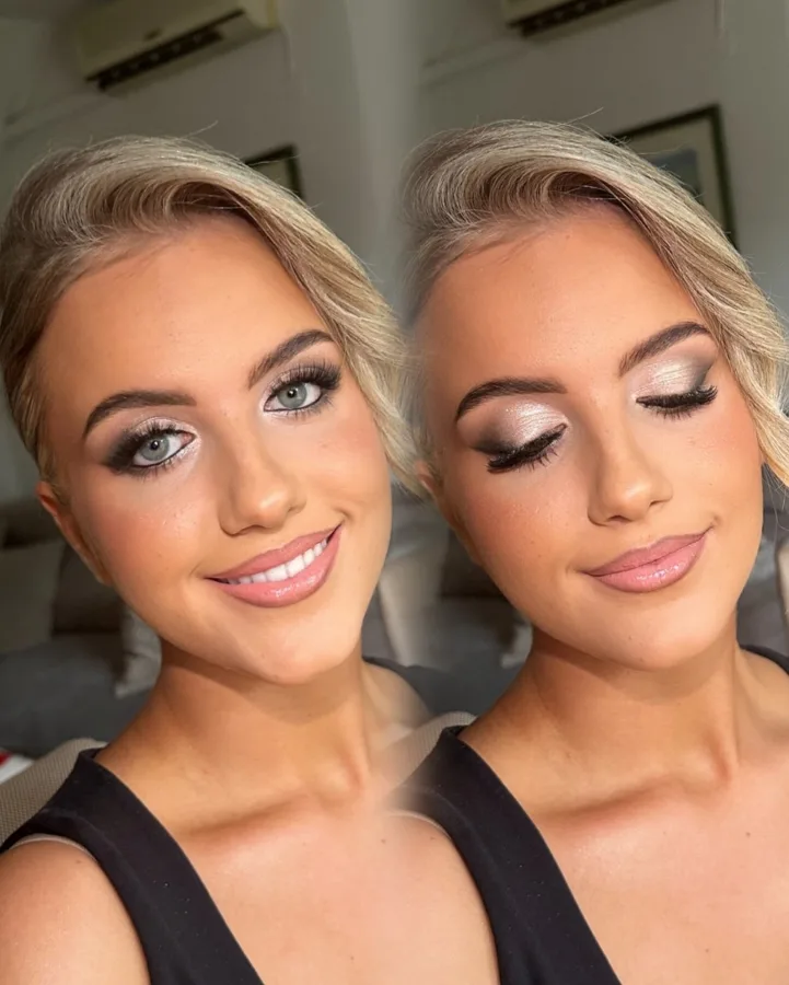 Svečana šminka s istaknutim usnama i očima Makeup MM Atelje Medolina Zagreb.